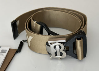 NWT 440 долларов США Нейлоновый коричневый ремень Burberry TB Monogram 40/100 8051511 Сделано в Италии 