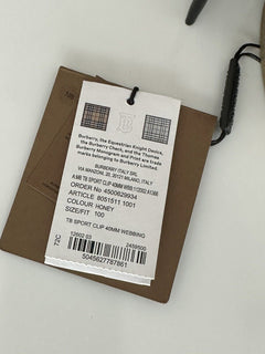 NWT 440 долларов США Нейлоновый коричневый ремень Burberry TB Monogram 40/100 8051511 Сделано в Италии 