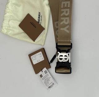 NWT 440 долларов США Нейлоновый коричневый ремень Burberry TB Monogram 40/100 8051511 Сделано в Италии 