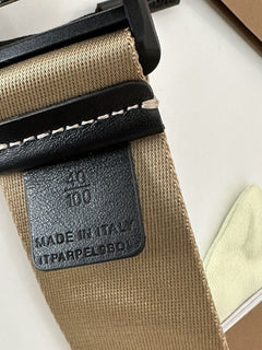 NWT 440 долларов США Нейлоновый коричневый ремень Burberry TB Monogram 40/100 8051511 Сделано в Италии 