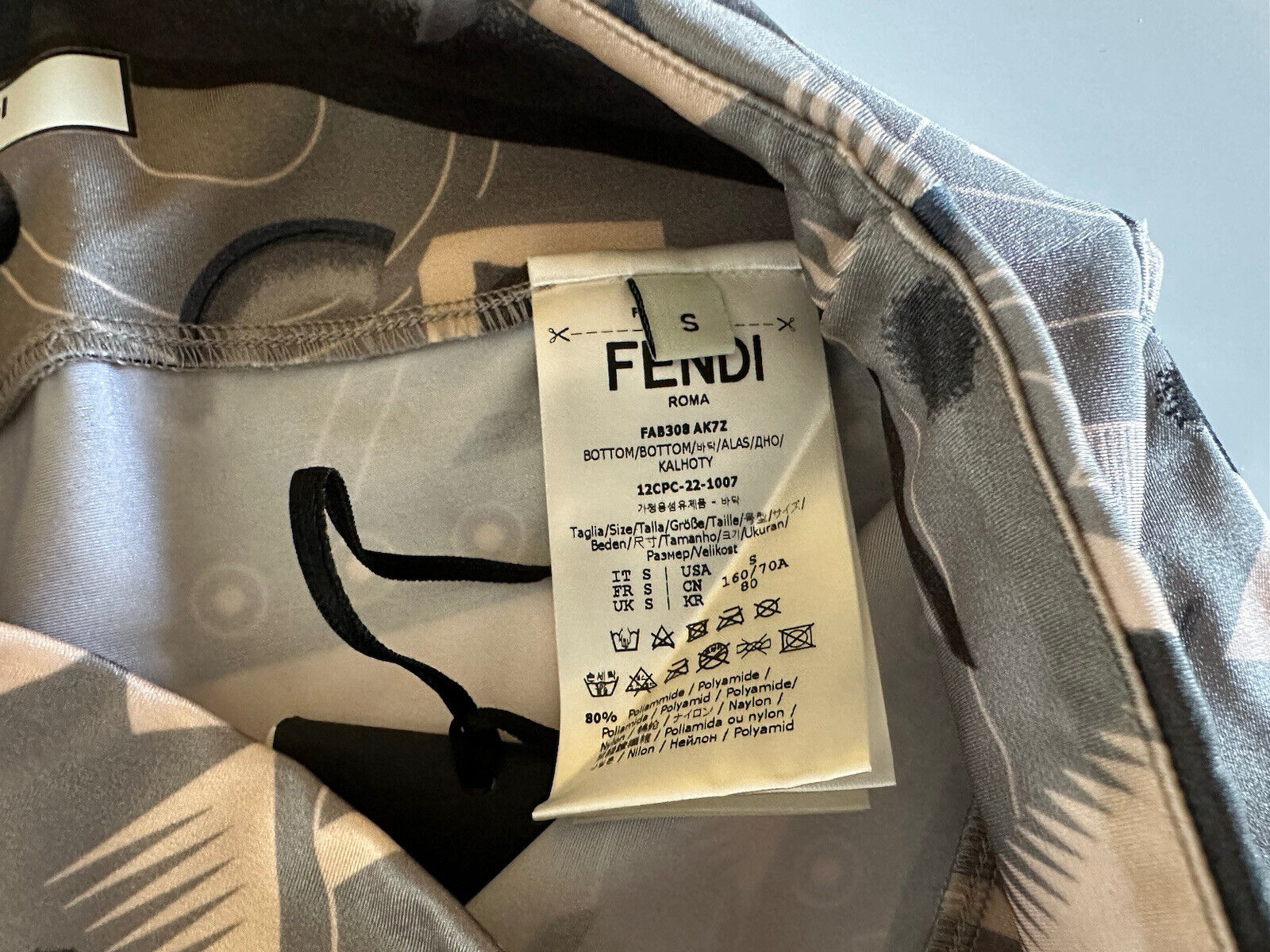 Женские спортивные брюки из трикотажного полотна Fendi, маленькие размеры, 470 долларов, сделано в Италии, FAB308 