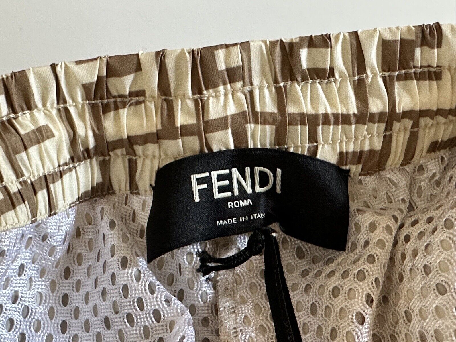 СЗТ $980 Повседневные брюки Fendi FF Коричневый полиэстер Размер 36 США (52 евро) FAB527 Италия 