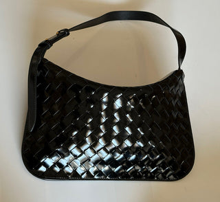 NWT $2900 Черная кожаная сумка через плечо Bottega Veneta Intrecciato 701046 Италия