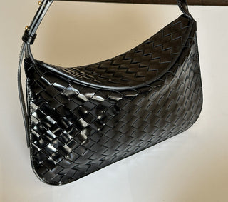 NWT $2900 Черная кожаная сумка через плечо Bottega Veneta Intrecciato 701046 Италия