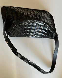NWT $2900 Черная кожаная сумка через плечо Bottega Veneta Intrecciato 701046 Италия