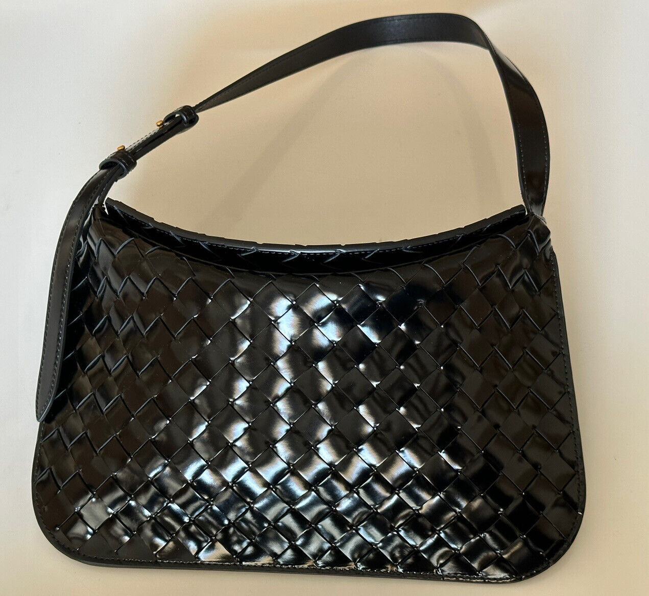 NWT 2900 $ Bottega Veneta Intrecciato Schultertasche aus schwarzem Leder 701046 Italien