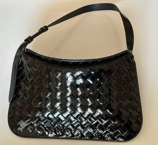 NWT $2900 Черная кожаная сумка через плечо Bottega Veneta Intrecciato 701046 Италия