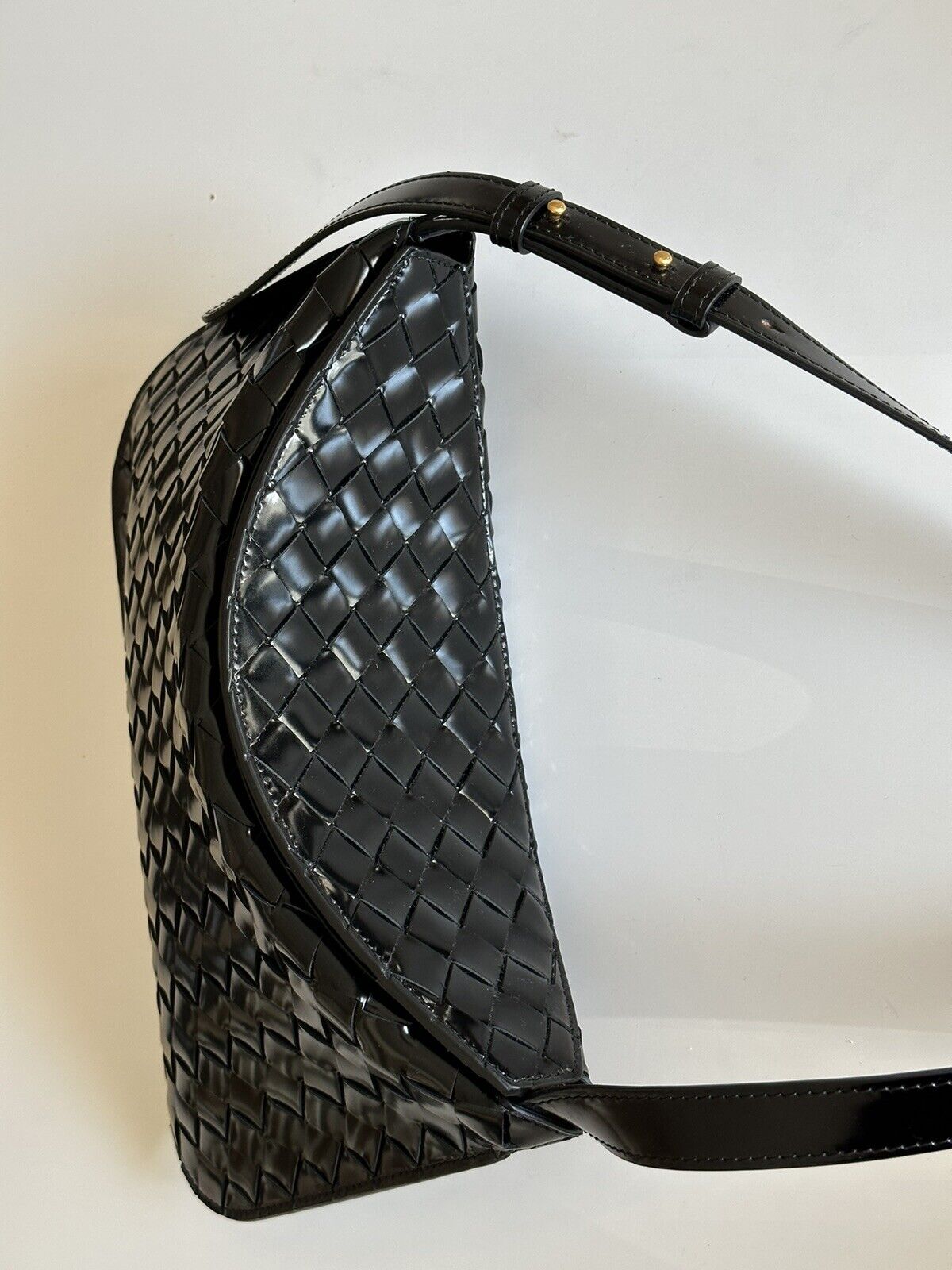 NWT 2900 $ Bottega Veneta Intrecciato Schultertasche aus schwarzem Leder 701046 Italien