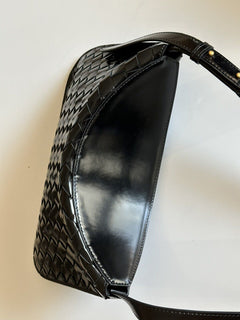 NWT $2900 Черная кожаная сумка через плечо Bottega Veneta Intrecciato 701046 Италия