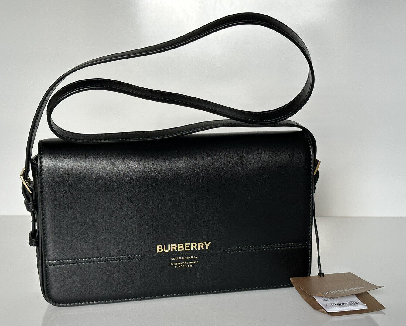 Neu mit Etikett: Burberry Grace Mini Leder Umhängetasche Schwarz 3980825 80670901 Italien 