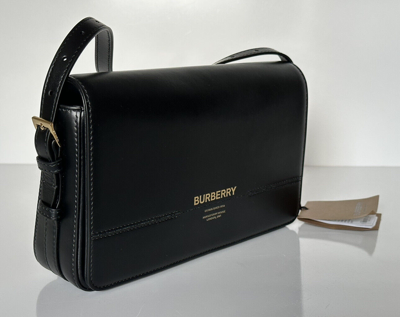 NWT Burberry Grace Mini Leather Cross Body Bag Black 3980825