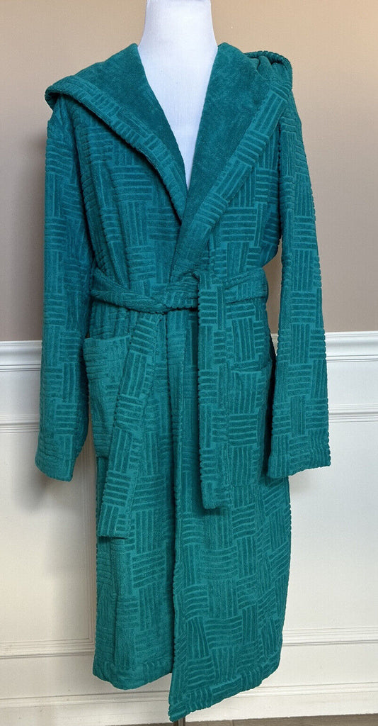 NWT 700 долларов США Bottega Veneta Intrecciato Хлопковый махровый банный халат, синий, большой 656097 IT