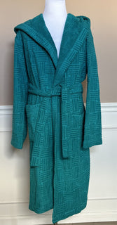 NWT 700 долларов США Bottega Veneta Intrecciato Хлопковый махровый банный халат синий средний 656097 IT