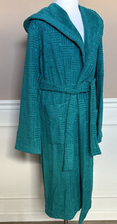 NWT 700 долларов США Bottega Veneta Intrecciato Хлопковый махровый банный халат синий средний 656097 IT