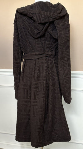NWT $700 Bottega Veneta Men's Intrecciato Cotton Terry Bath Robe Brown M 656097