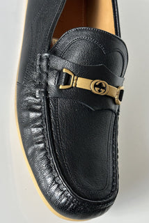 Мужские кожаные мокасины NIB Gucci Interlocking G, черные 13,5 (13G) 655519 IT 