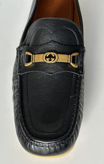 Мужские кожаные мокасины NIB Gucci Interlocking G, черные 13,5 (13G) 655519 IT 