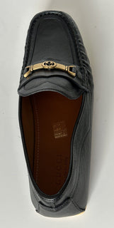 Мужские кожаные мокасины NIB Gucci Interlocking G, черные 13,5 (13G) 655519 IT 