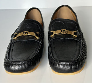 Мужские кожаные мокасины NIB Gucci Interlocking G, черные 13,5 (13G) 655519 IT 