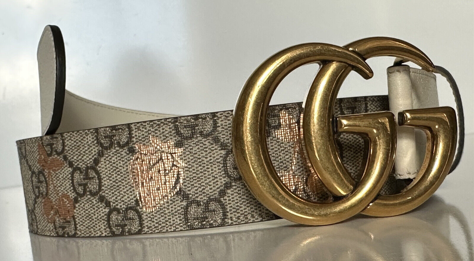 Женский кожаный ремень NWT Gucci GG Marmont Коричневый 90/36 Италия 400593 