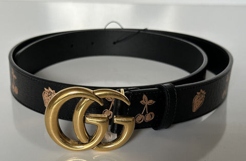 New Gucci Women's GG Marmont Leather Belt Black  95/38 Italy 625839