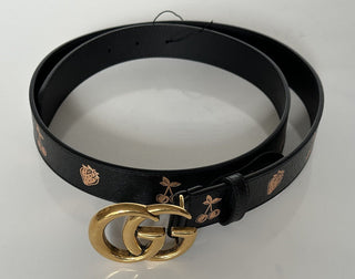 Новый женский кожаный ремень Gucci GG Marmont, черный 95/38, Италия 625839 