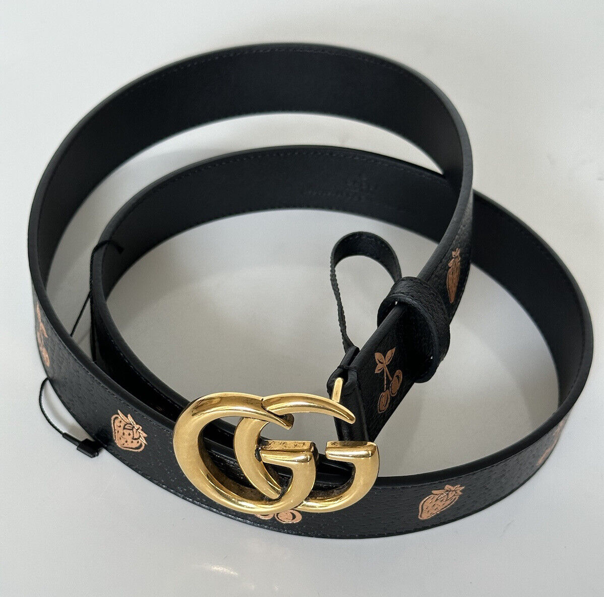 Neuer Gucci Damen GG Marmont Ledergürtel Schwarz 95/38 Italien 625839 