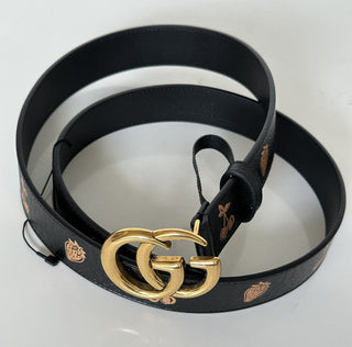 Новый женский кожаный ремень Gucci GG Marmont, черный 95/38, Италия 625839 