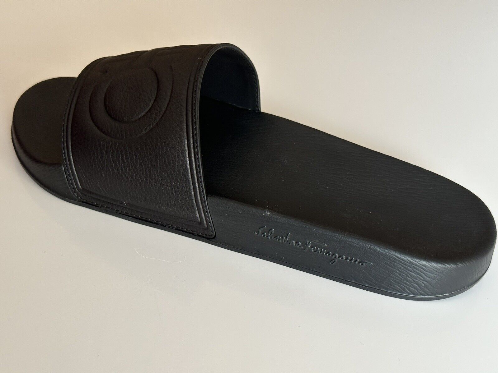 NIB $330 Salvatore Ferragamo Men's Rubber Black Sandals LEFT FOOT ONLY 10 US
