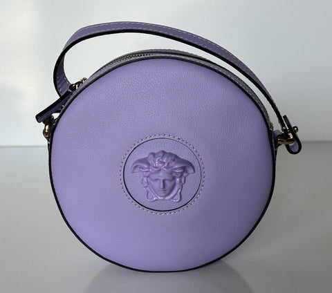 NWT $1295 Versace Medusa Head Calf Leather Round Lilac Crossbody Bag DBFI050 IT