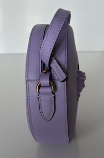 NWT $1295 Versace Круглая сиреневая сумка через плечо из кожи теленка Medusa DBFI050 IT 