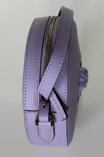 NWT $1295 Versace Круглая сиреневая сумка через плечо из кожи теленка Medusa DBFI050 IT 