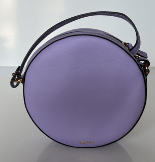 NWT $1295 Versace Круглая сиреневая сумка через плечо из кожи теленка Medusa DBFI050 IT 