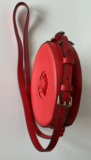 NWT $1295 Versace Круглая красная сумка через плечо из кожи теленка Medusa DBFI050 IT 