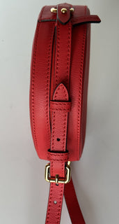 NWT $1295 Versace Круглая красная сумка через плечо из кожи теленка Medusa DBFI050 IT 