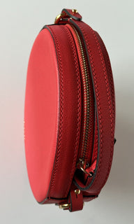 NWT $1295 Versace Круглая красная сумка через плечо из кожи теленка Medusa DBFI050 IT 