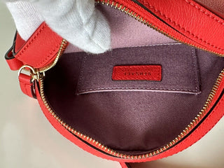 NWT $1295 Versace Круглая красная сумка через плечо из кожи теленка Medusa DBFI050 IT 