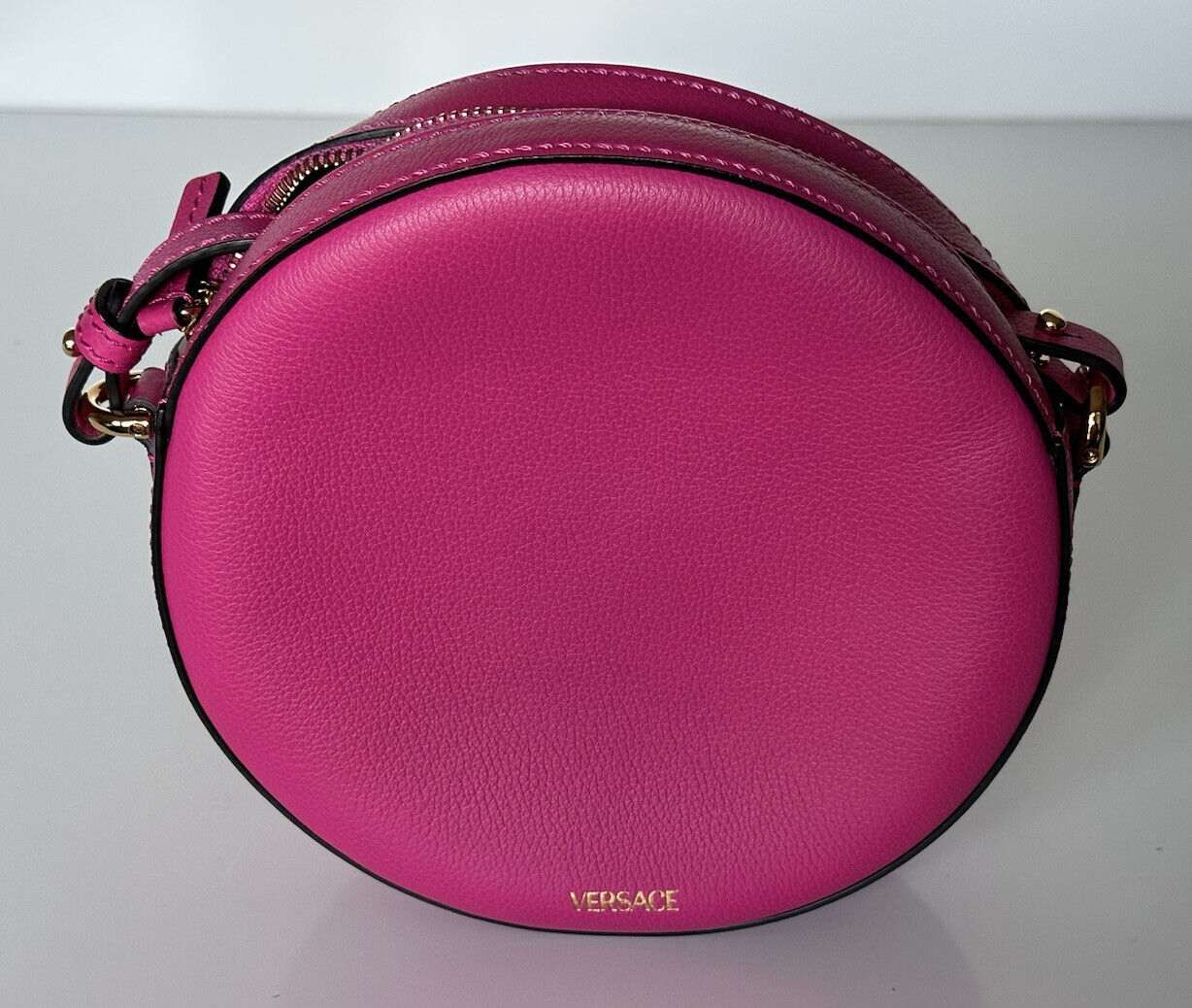 NWT $1695 Versace Medusa Head Calf Leather Round Cherry Crossbody Bag DBFI050 IT