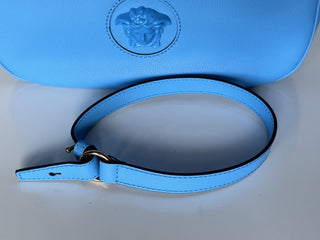 NWT $1875 Versace Сумка-хобо среднего размера из кожи теленка Medusa синего цвета 1000699 IT 