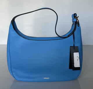 NWT $1875 Versace Сумка-хобо среднего размера из кожи теленка Medusa синего цвета 1000699 IT 