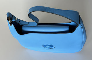 NWT $1875 Versace Сумка-хобо среднего размера из кожи теленка Medusa синего цвета 1000699 IT 
