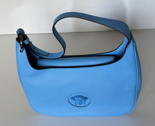 NWT $1875 Versace Сумка-хобо среднего размера из кожи теленка Medusa синего цвета 1000699 IT 