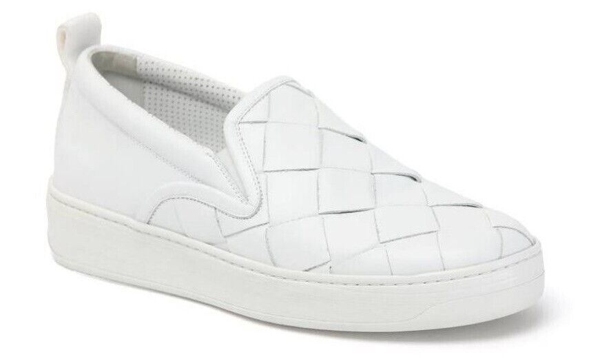 NIB $760 Bottega Veneta Rubber Sole Calf Leather Optic White Shoes 10.5 608751