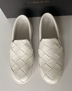 NIB $760 Bottega Veneta Rubber Sole Calf Leather Optic White Shoes 10.5 608751