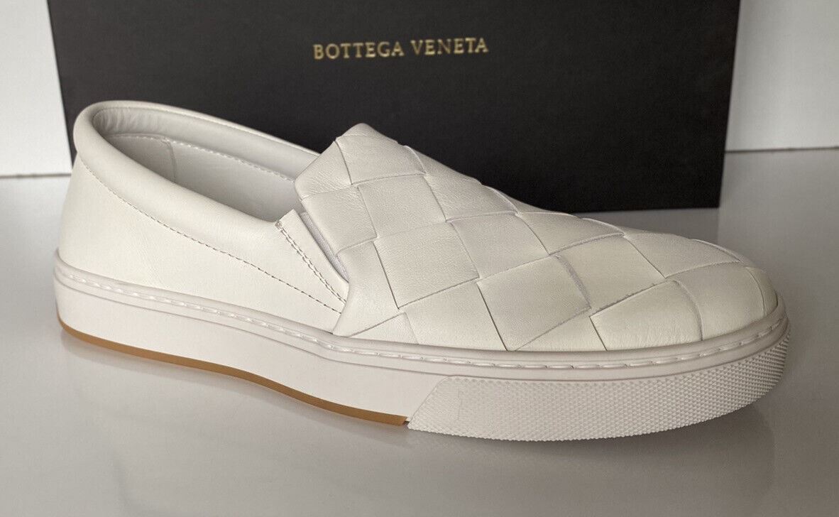 NIB $760 Bottega Veneta Rubber Sole Calf Leather Optic White Shoes 12 608751