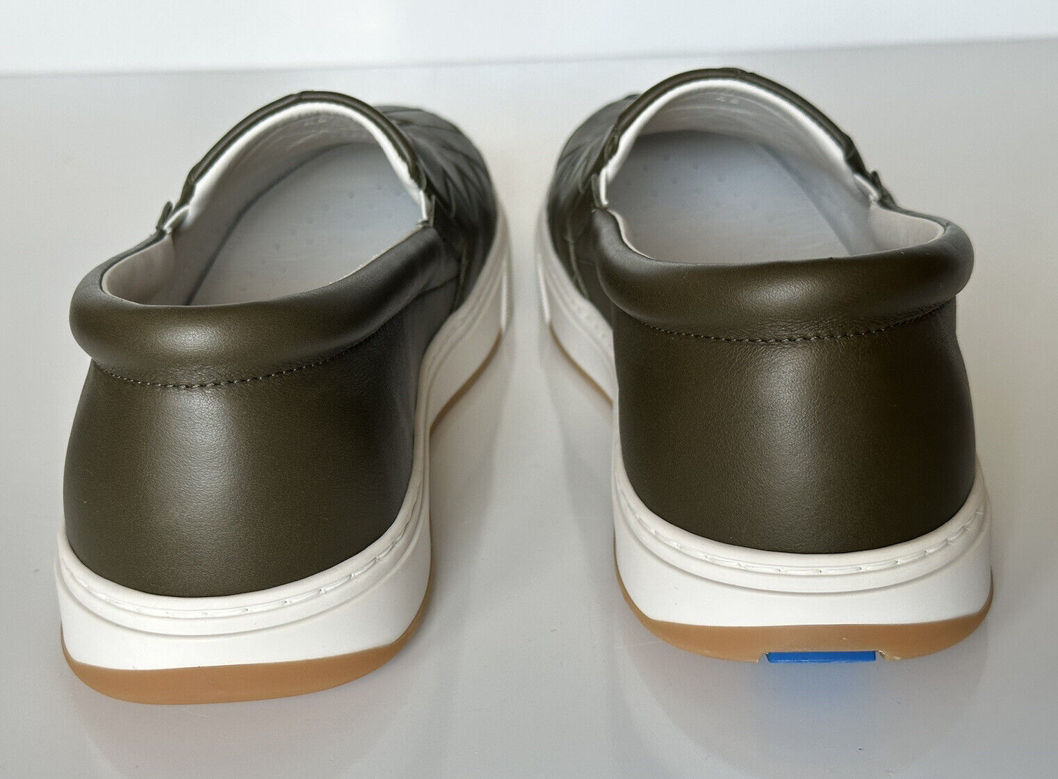 NIB $760 Bottega Veneta Rubber Sole Calf Leather Kaki Shoes 13 608751