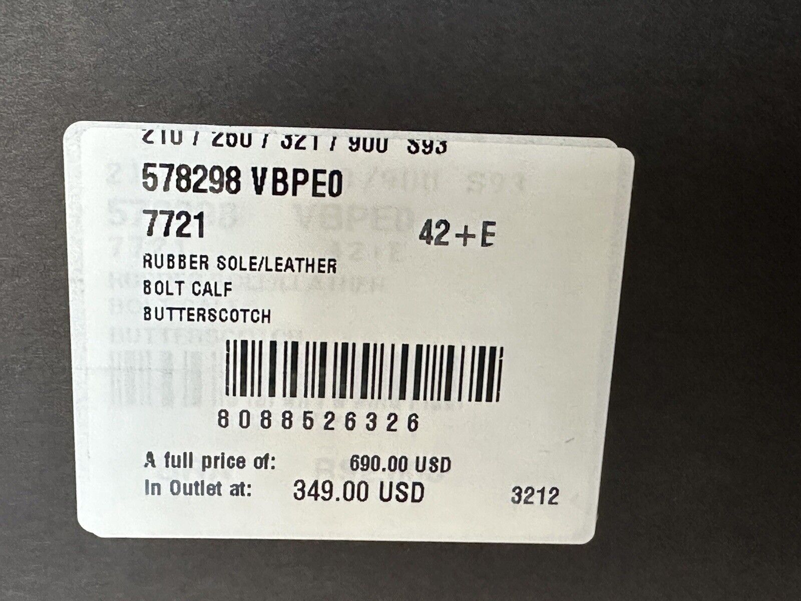 NIB $ 690 Bottega Veneta Kalbsleder Butterscotch Sneakers 9,5 US (42,5) 578298 