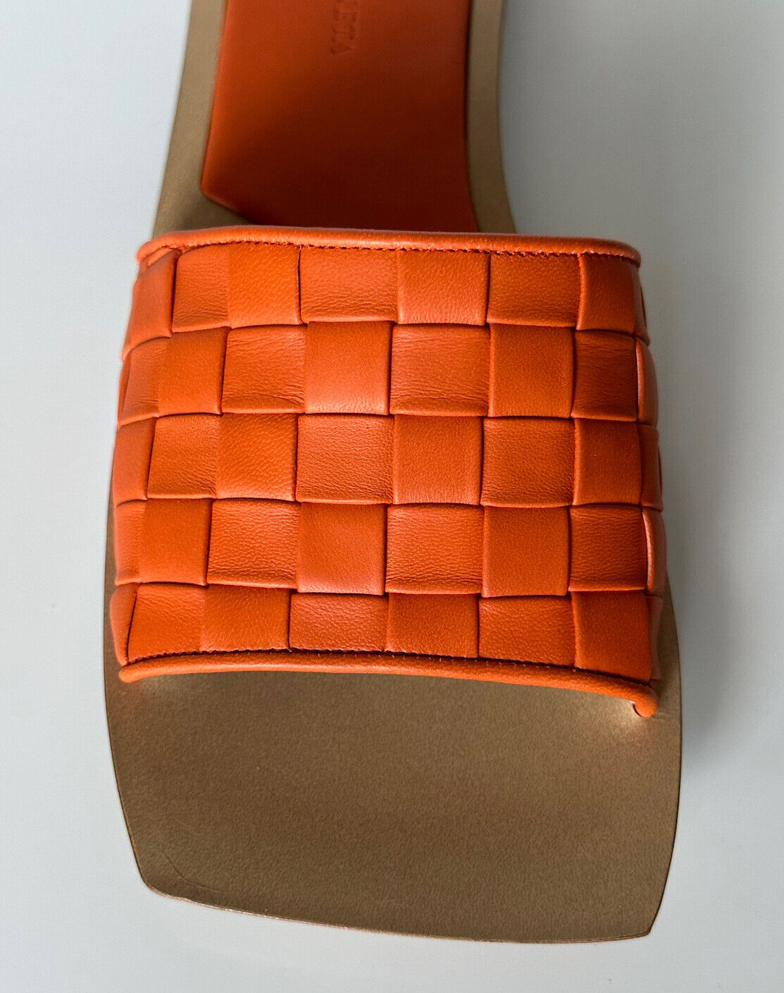 NIB $ 620 Bottega Veneta Slip-on-Sandalen aus gebranntem Orange aus Leder 11 US (41) 578372 