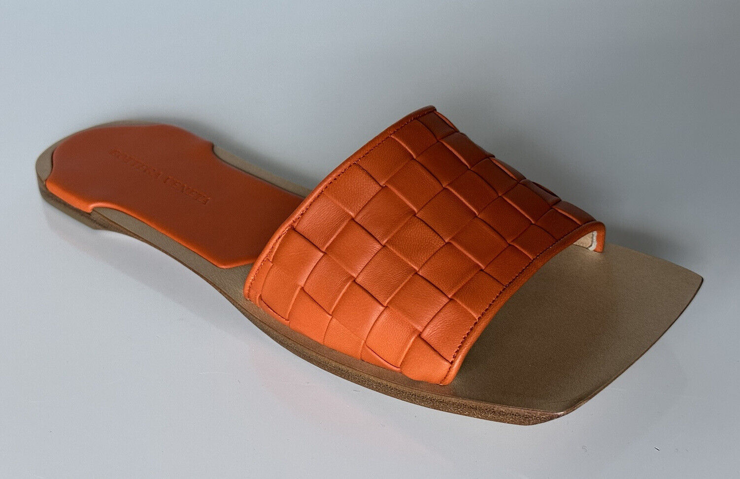 NIB $620 Bottega Veneta Slip-on Leather Burned Orange Sandals 10 US (40) 578372