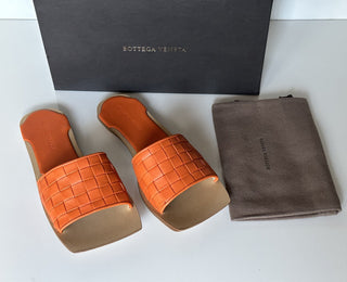 Кожаные сандалии без шнуровки Bottega Veneta Burned Orange за 620 долларов США 10 США (40) 578372 
